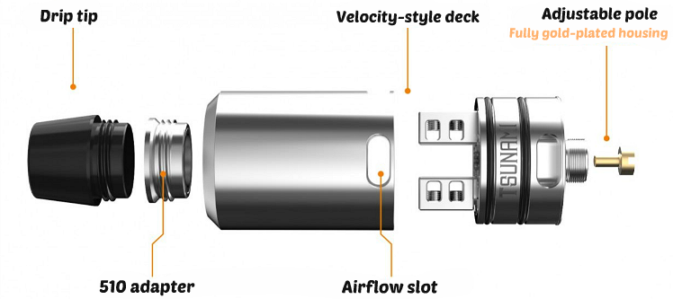 ATOMIZER - GEEK VAPE Tsunami RDA ( Stainless )