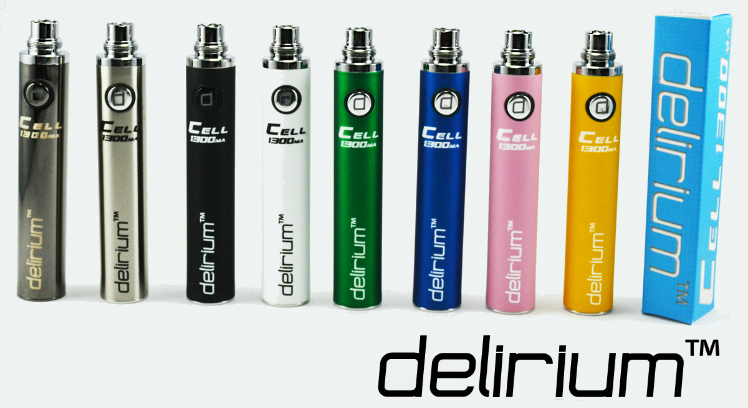 BATTERY - DELIRIUM CELL 1300mA eGo/eVod Top Quality ( Black )