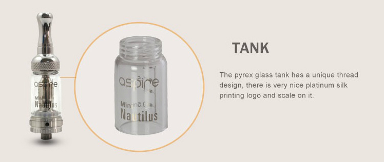 ATOMIZER - ASPIRE Nautilus Mini Replacement Tank ( Pyrex Glass ) - 2ML Capacity - 100% Authentic