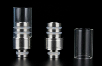 VAPING ACCESSORIES - 510 Detachable Top Pyrex & Metal Drip Tip image 1