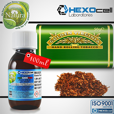 100ml VIRGINIA 9mg eLiquid (With Nicotine, Medium) - Natura eLiquid by HEXOcell
