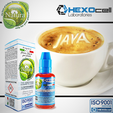 30ml JAVA COFFEE 18mg eLiquid (With Nicotine, Strong) - Natura eLiquid by HEXOcell