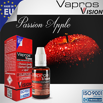 30ml PASSION APPLE 9mg eLiquid (With Nicotine, Medium) - eLiquid by Vapros/Vision