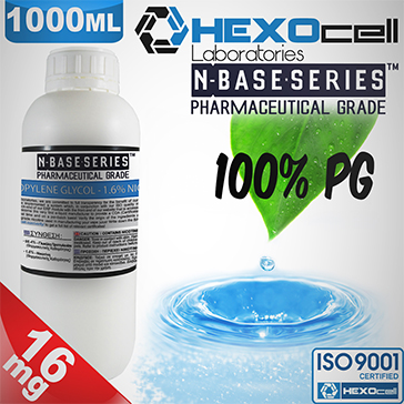 D.I.Y. - 1000ml HEXOcell eLiquid Base (100% PG, 16mg/ml Nicotine)