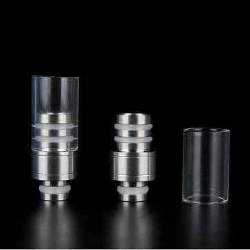 VAPING ACCESSORIES - 510 Detachable Top Pyrex & Metal Drip Tip