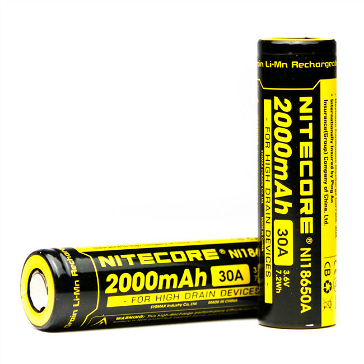 BATTERY - Nitecore IMR 18650 2000mAh 30A Battery ( Flat Top )