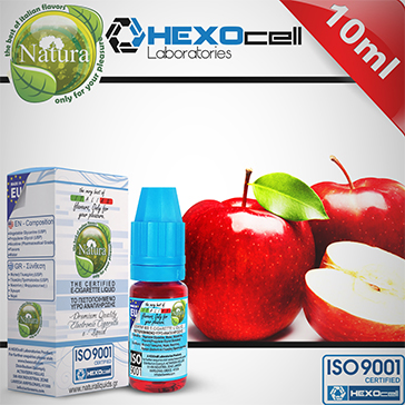 10ml RED APPLE 0mg eLiquid (Without Nicotine) - Natura eLiquid by HEXOcell