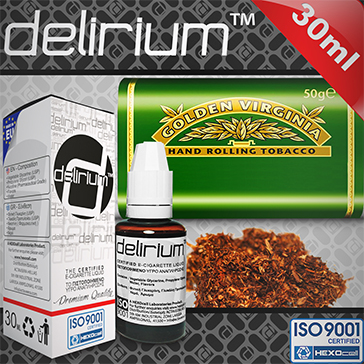 30ml GOLDEN VIRGINIA 0mg eLiquid (Without Nicotine) - eLiquid by delirium