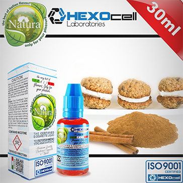 30ml CINNAMON COOKIES 6mg eLiquid (With Nicotine, Low) - Natura eLiquid by HEXOcell