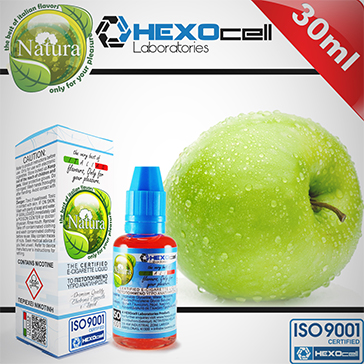 30ml GREEN APPLE 6mg eLiquid (With Nicotine, Low) - Natura eLiquid by HEXOcell