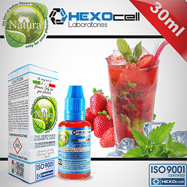 30ml MOJITO STRAWBERRY 6mg eLiquid (With Nicotine, Low) - Natura eLiquid by HEXOcell