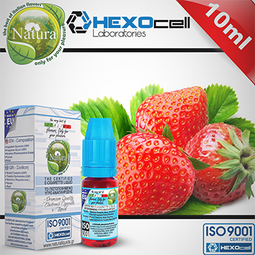 10ml STRAWBERRY 9mg eLiquid (With Nicotine, Medium) - Natura eLiquid by HEXOcell