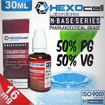 D.I.Y. - 30ml HEXOcell eLiquid Base (50% PG, 50% VG, 16mg/ml Nicotine)