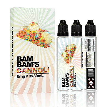 90ml CANNOLI 3mg High VG eLiquid (With Nicotine, Very Low) - eLiquid by Bam Bam's