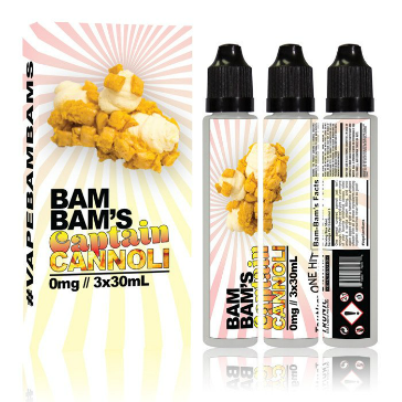 90ml CAPTAIN CANNOLI 0mg High VG eLiquid (Without Nicotine) - eLiquid by Bam Bam's
