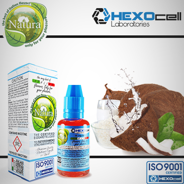 30ml COCONUT 9mg eLiquid (With Nicotine, Medium) - Natura eLiquid by HEXOcell