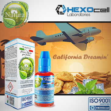 30ml CALIFORNIA DREAMING 9mg eLiquid (With Nicotine, Medium) - Natura eLiquid by HEXOcell