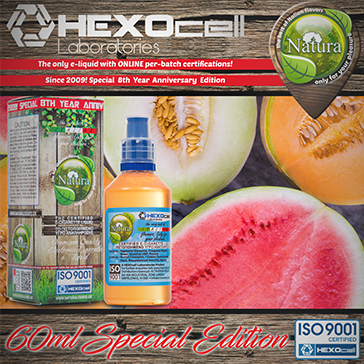 60ml FOREST MELONZ SPECIAL EDITION 3mg High VG eLiquid (With Nicotine, Very Low) - Natura eLiquid by HEXOcell