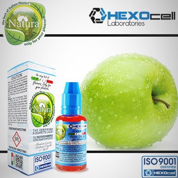 30ml GREEN APPLE 9mg eLiquid (With Nicotine, Medium) - Natura eLiquid by HEXOcell