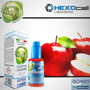 30ml RED APPLE 0mg eLiquid (Without Nicotine) - Natura eLiquid by HEXOcell