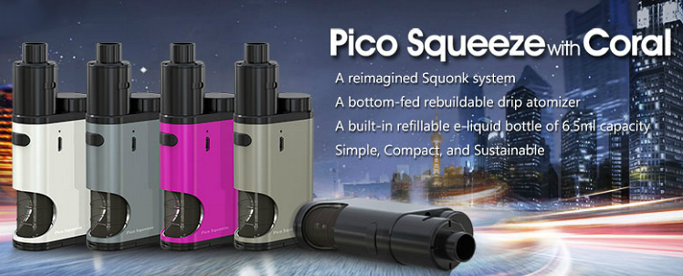 KIT - Eleaf Pico Squeeze Squonk Mod Full Kit ( Silver )