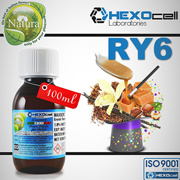 100ml RY6 9mg eLiquid (With Nicotine, Medium) - Natura eLiquid by HEXOcell