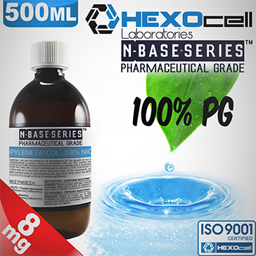 D.I.Y. - 500ml HEXOcell eLiquid Base (100% PG, 8mg/ml Nicotine)