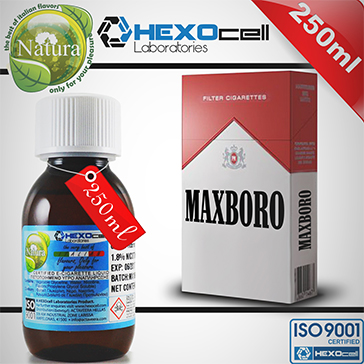 250ml MAXBORO 9mg eLiquid (With Nicotine, Medium) - Natura eLiquid by HEXOcell