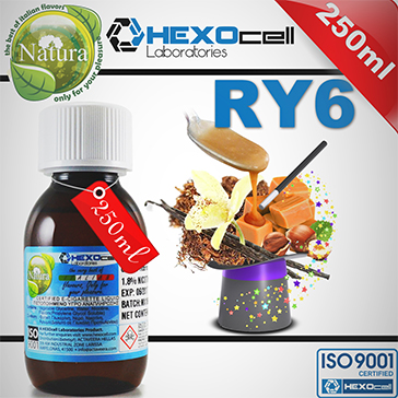 250ml RY6 18mg eLiquid (With Nicotine, Strong) - Natura eLiquid by HEXOcell