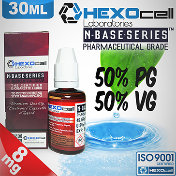 D.I.Y. - 30ml HEXOcell eLiquid Base (50% PG, 50% VG, 8mg/ml Nicotine)