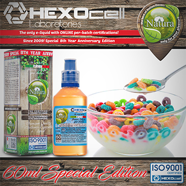 60ml CEREAL BLAST SPECIAL EDITION 3mg High VG eLiquid (With Nicotine, Very Low) - Natura eLiquid by HEXOcell