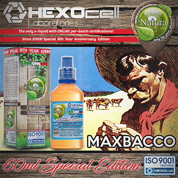 60ml MAXBACCO SPECIAL EDITION 6mg High VG eLiquid (With Nicotine, Low) - Natura eLiquid by HEXOcell