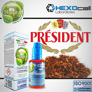 30ml MR. PRESIDENT 9mg eLiquid (With Nicotine, Medium) - Natura eLiquid by HEXOcell