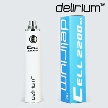 BATTERY - DELIRIUM CELL 2200mA eGo/eVod Top Quality ( White )